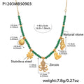 Green Beaded / Length 43+5cm