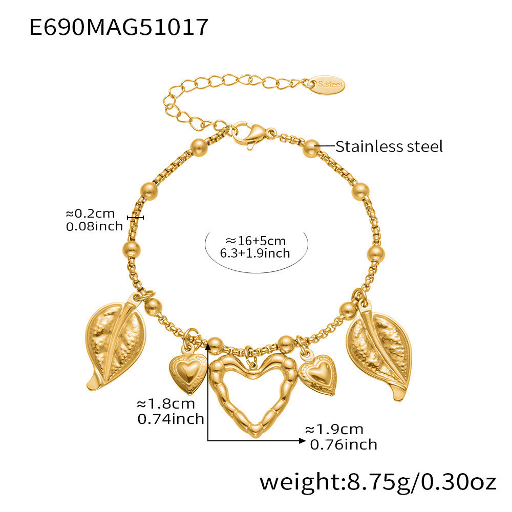 316L Stainless Steel Ocean-Inspired Shell & Fish Multi-Pendant DIY Bracelet - Image 3