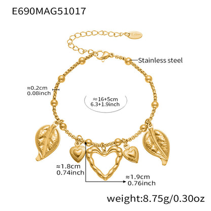 316L Stainless Steel Ocean-Inspired Shell & Fish Multi-Pendant DIY Bracelet - Image 3