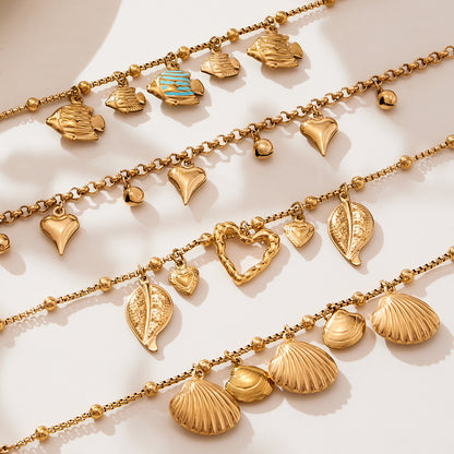 316L Stainless Steel Ocean-Inspired Shell & Fish Multi-Pendant DIY Bracelet - Image 8