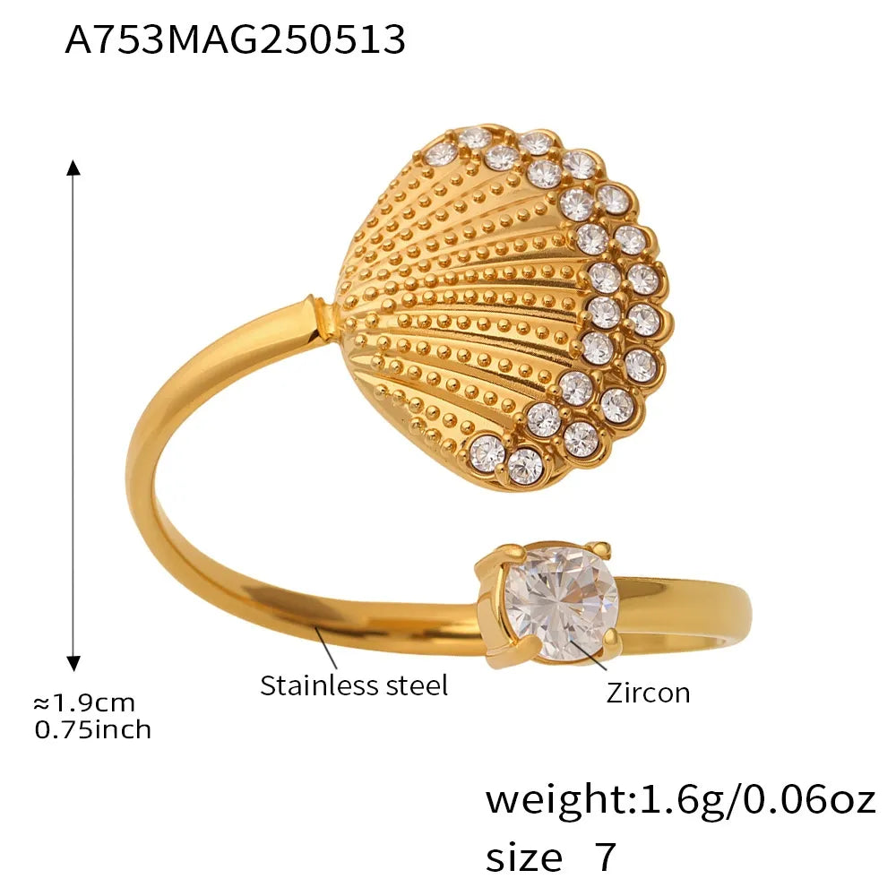 316L Stainless Steel Oceanic Zircon Statement Ring - Image 10