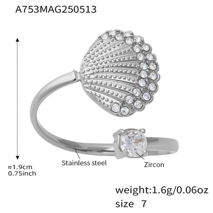 316L Stainless Steel Oceanic Zircon Statement Ring - Image 11
