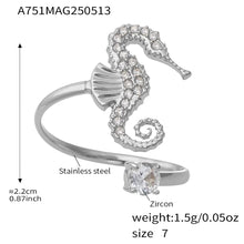 316L Stainless Steel Oceanic Zircon Statement Ring - Image 7