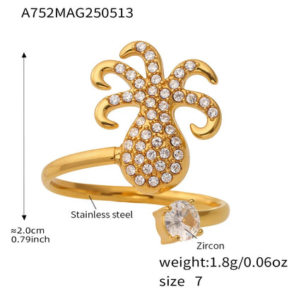 316L Stainless Steel Oceanic Zircon Statement Ring - Image 8