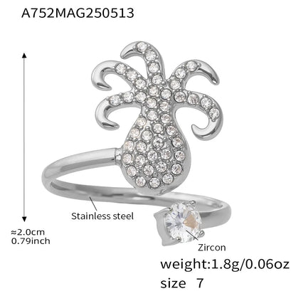 316L Stainless Steel Oceanic Zircon Statement Ring - Image 9