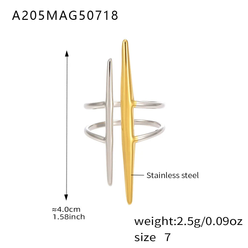 316L Stainless Steel Open Adjustable Serpent Design Ring - Image 8