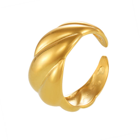 316L Stainless Steel 18K PVD Gold Open Design Ring made with 316L stainless steel and 18K PVD gold finish for wholesale jewelry buyers - image 5