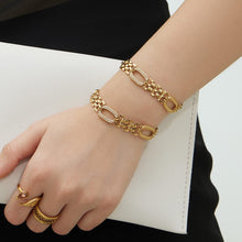 316L stainless steel oval link zircon bracelet side view chain structure
