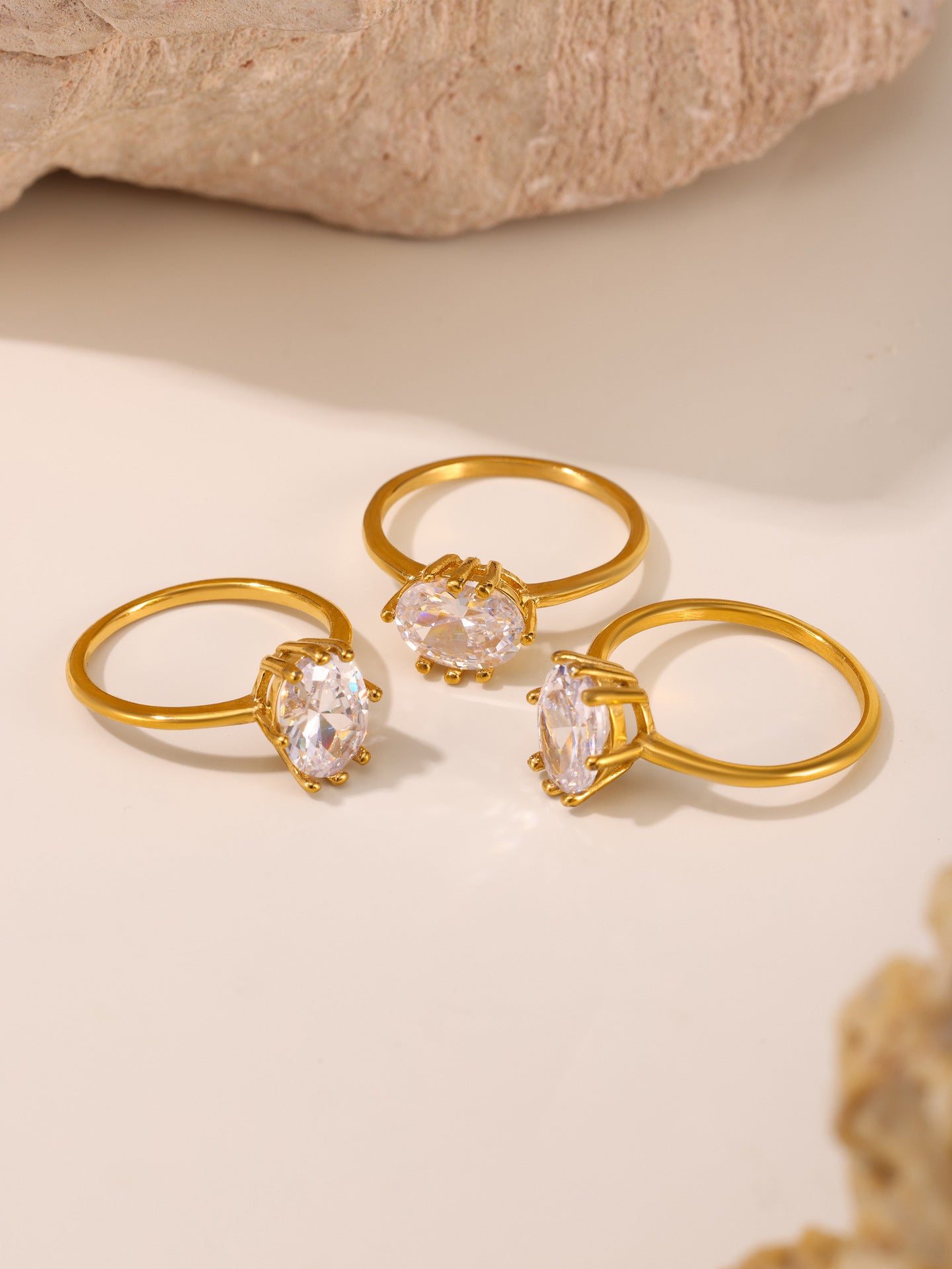 316L Stainless Steel Oval Zircon Ring - Image 14