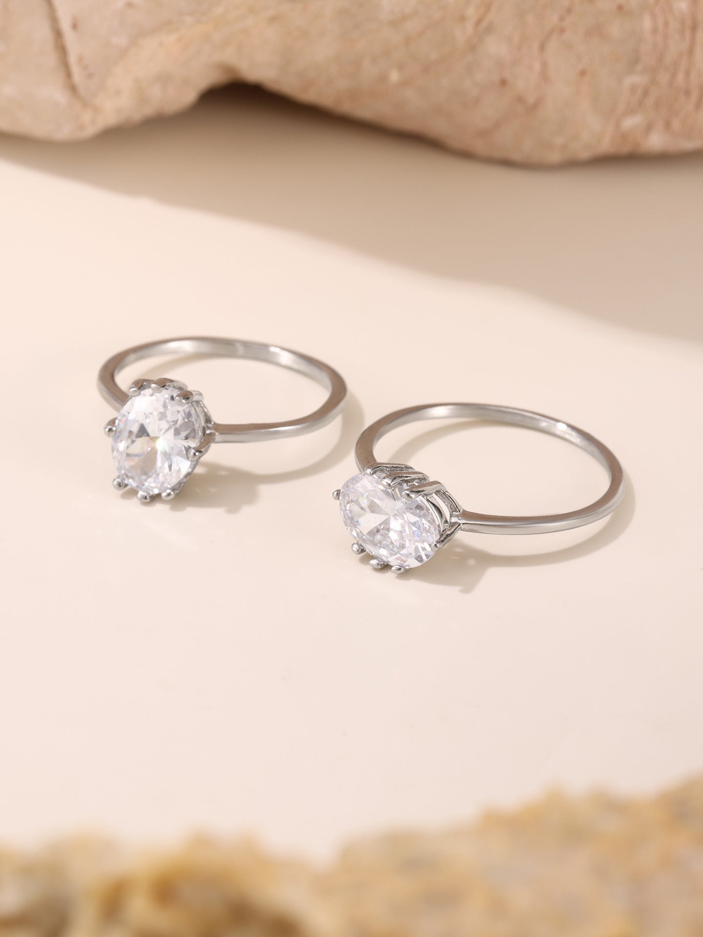 316L Stainless Steel Oval Zircon Ring - Image 7