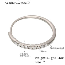 316L Stainless Steel Pavé 5A Zirconia Stacking Ring - Image 11