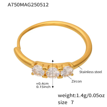 316L Stainless Steel Pavé 5A Zirconia Stacking Ring - Image 4