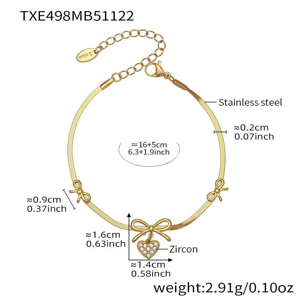 316L Stainless Steel Pavé Zircon Charm Blade Chain Jewelry - Image 1