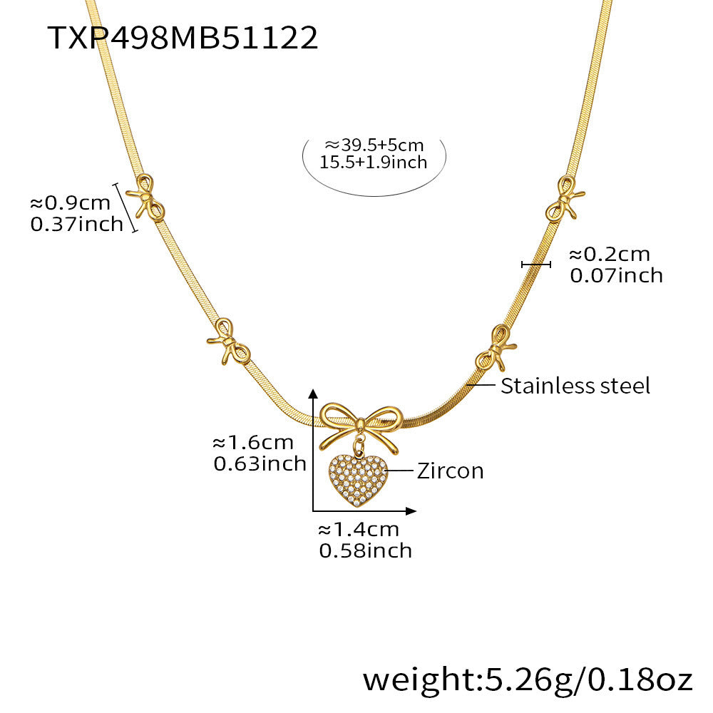 316L Stainless Steel Pavé Zircon Charm Blade Chain Jewelry - Image 12