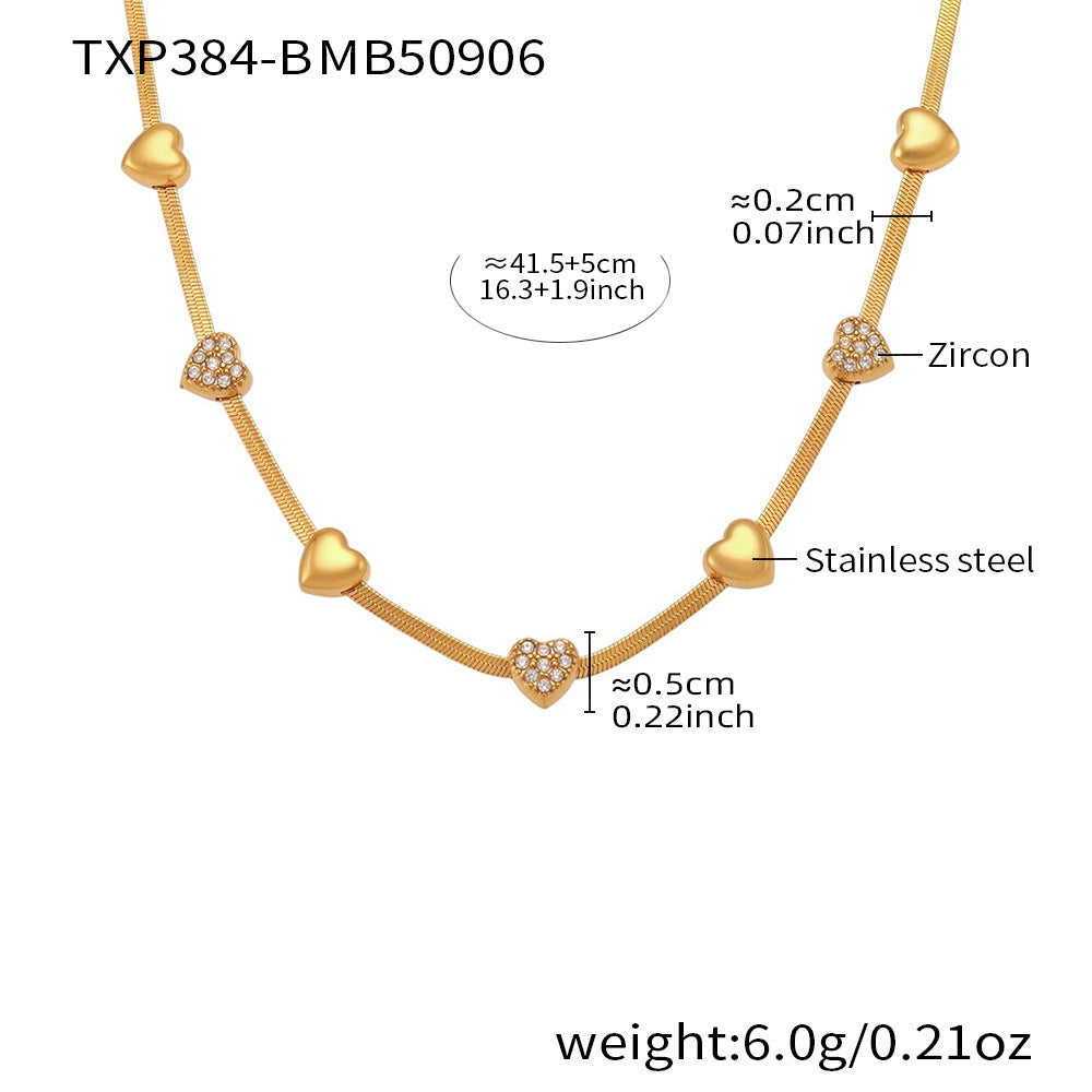 316L Stainless Steel Pavé Zircon Charm Blade Chain Jewelry - Image 2