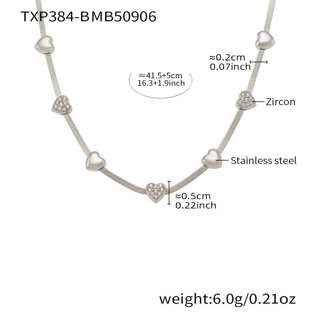 316L Stainless Steel Pavé Zircon Charm Blade Chain Jewelry - Image 3