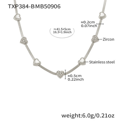 316L Stainless Steel Pavé Zircon Charm Blade Chain Jewelry - Image 3