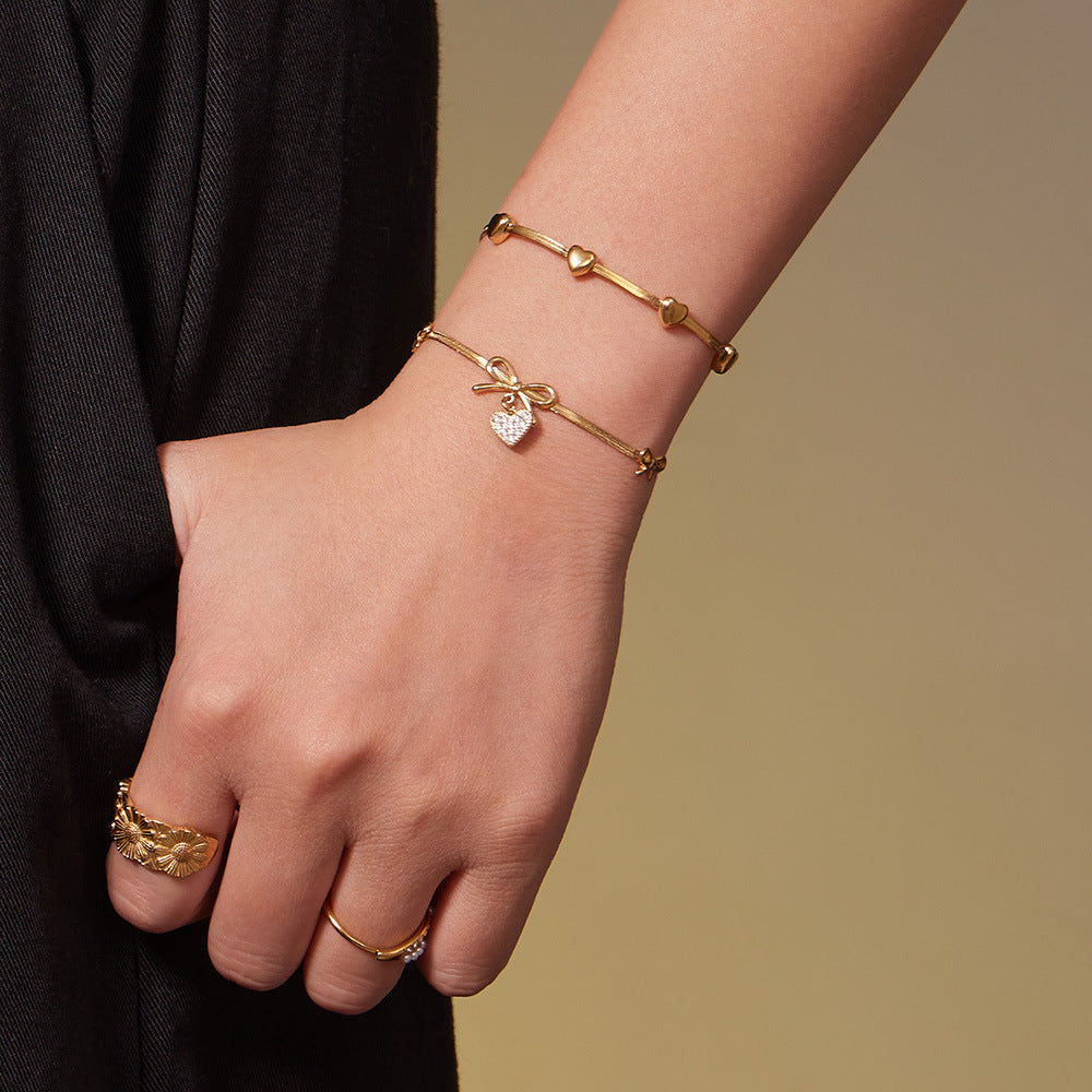 316L Stainless Steel Pavé Zircon Charm Blade Chain Jewelry - Image 6