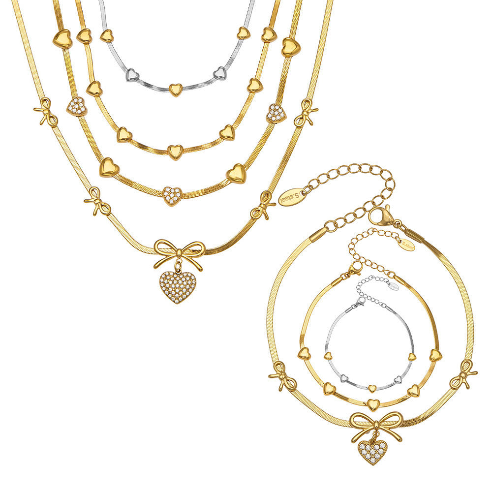 316L Stainless Steel Pavé Zircon Charm Blade Chain Jewelry - Image 7