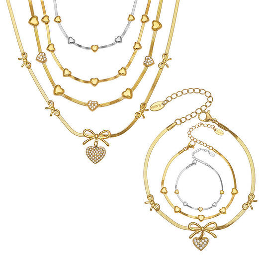 316L Stainless Steel Pavé Zircon Charm Blade Chain Jewelry - Image 7