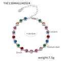 Bracelet / Steel Mixed Color Zircon