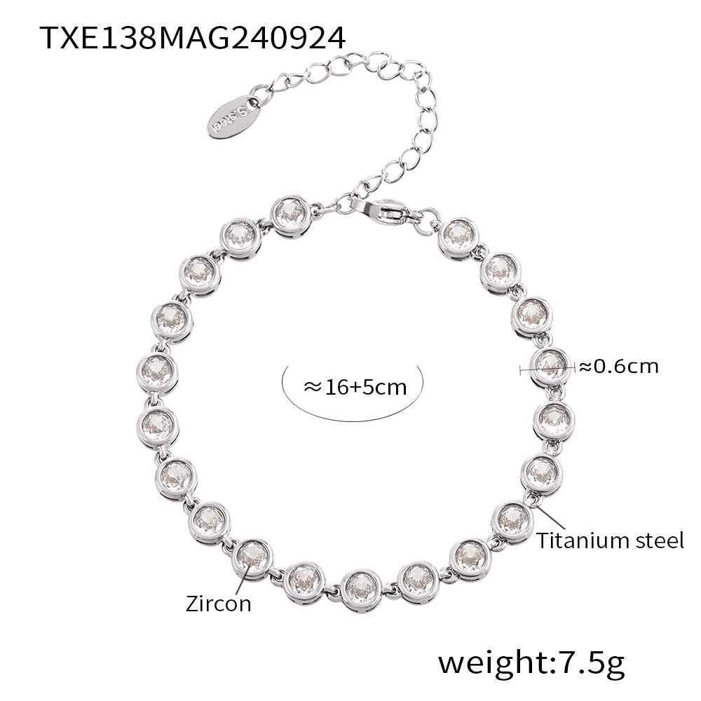 316L Stainless Steel Pave 3A Zircon Colorful Bracelet & Necklace Collection - Image 12