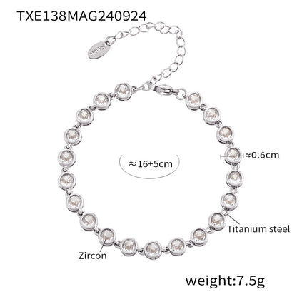 316L Stainless Steel Pave 3A Zircon Colorful Bracelet & Necklace Collection - Image 12