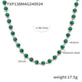Necklace / Steel Green Zircon