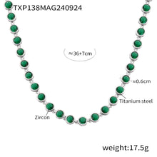 316L Stainless Steel Pave 3A Zircon Colorful Bracelet & Necklace Collection - Image 13