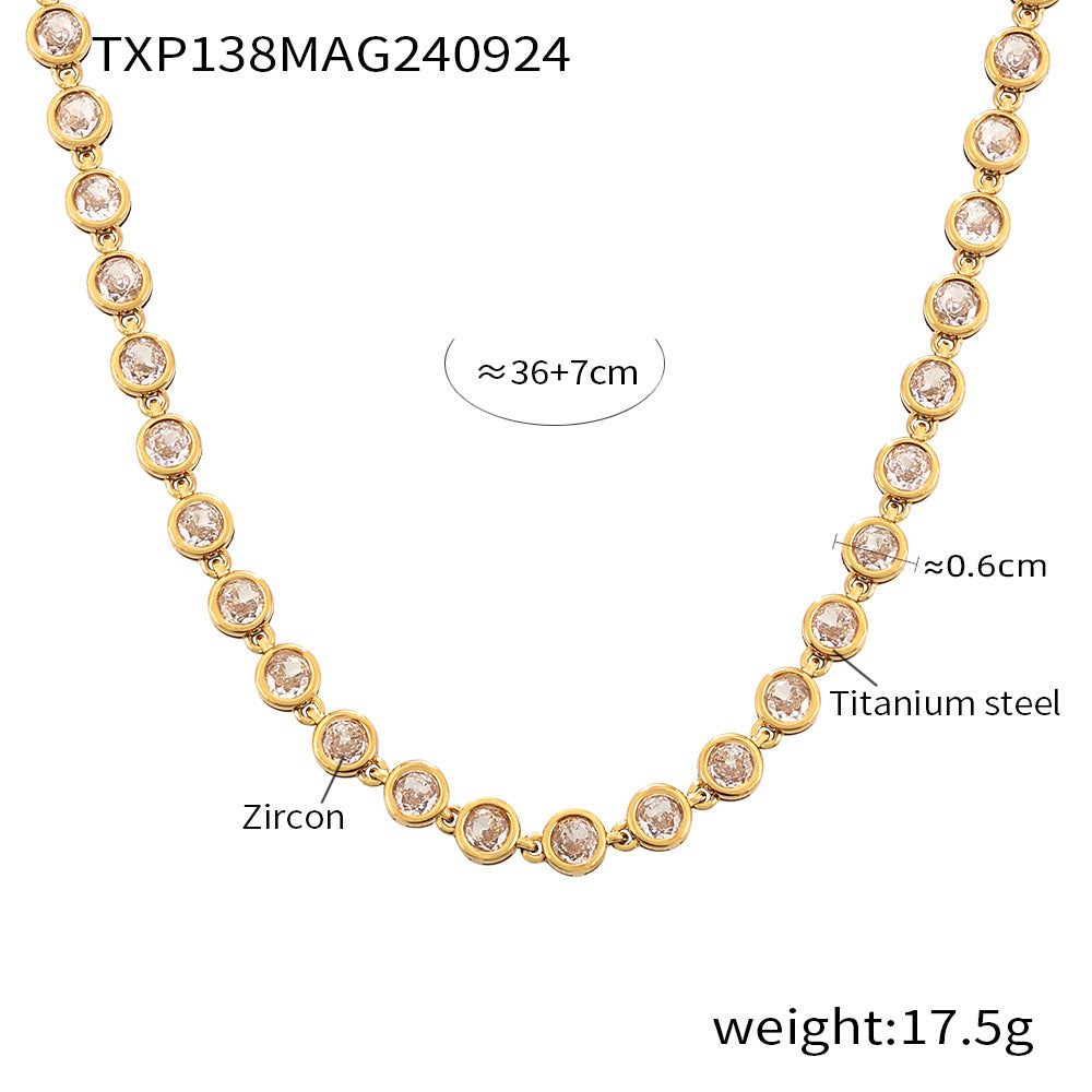 316L Stainless Steel Pave 3A Zircon Colorful Bracelet & Necklace Collection - Image 15