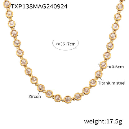 316L Stainless Steel Pave 3A Zircon Colorful Bracelet & Necklace Collection - Image 15