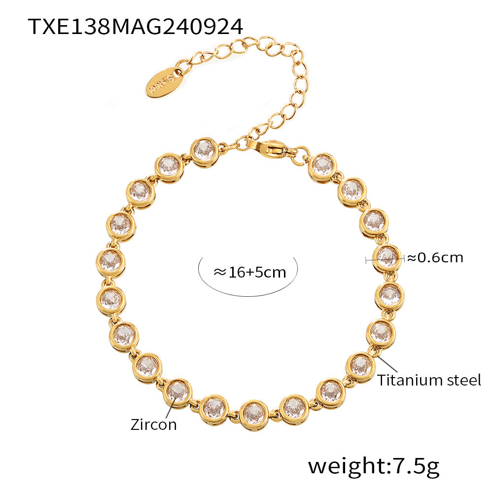 316L Stainless Steel Pave 3A Zircon Colorful Bracelet & Necklace Collection - Image 2
