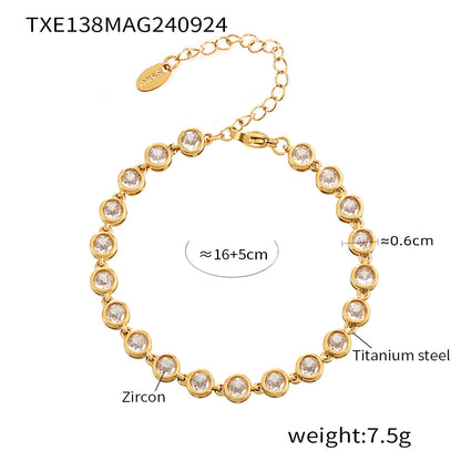 316L Stainless Steel Pave 3A Zircon Colorful Bracelet & Necklace Collection - Image 2