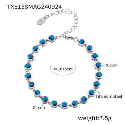 316L Stainless Steel Pave 3A Zircon Colorful Bracelet & Necklace Collection - Image 4