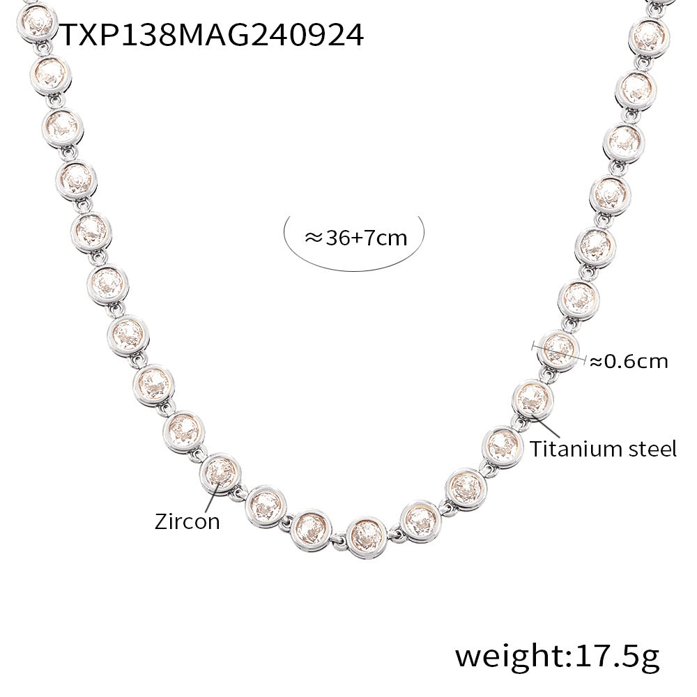 316L Stainless Steel Pave 3A Zircon Colorful Bracelet & Necklace Collection - Image 5