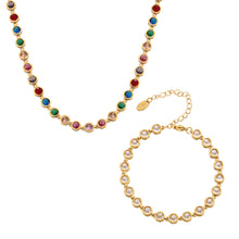316L Stainless Steel Pave 3A Zircon Colorful Bracelet & Necklace Collection - Image 6