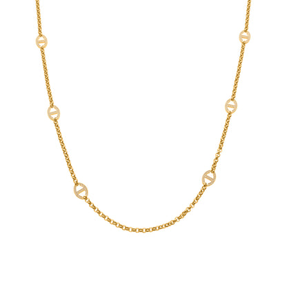 316L Stainless Steel Pave Buckle Layering Necklace - Image 3