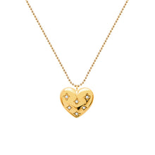 316L Stainless Steel Pave Diamond Heart Pendant Necklace - Image 1