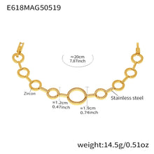 316L Stainless Steel Pave Zircon Heart & Circle Link Bracelet - Image 8