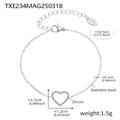 Steel / Heart Zircon Bracelet 16+5cm