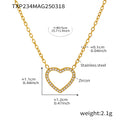 Gold / Heart Zircon Necklace 40+5cm