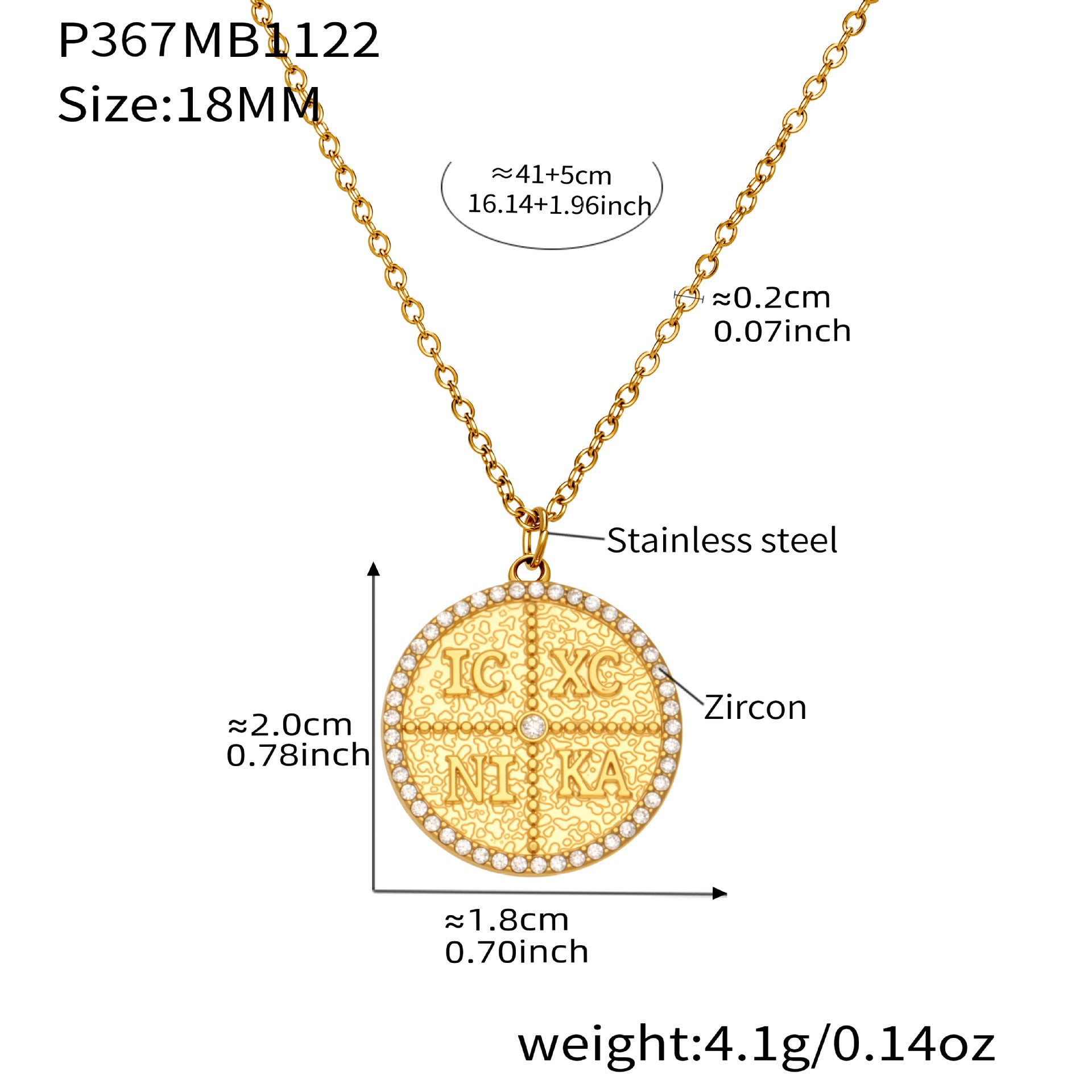 316L Stainless Steel Pave Zircon Initial Disc Pendant Necklace - Image 14