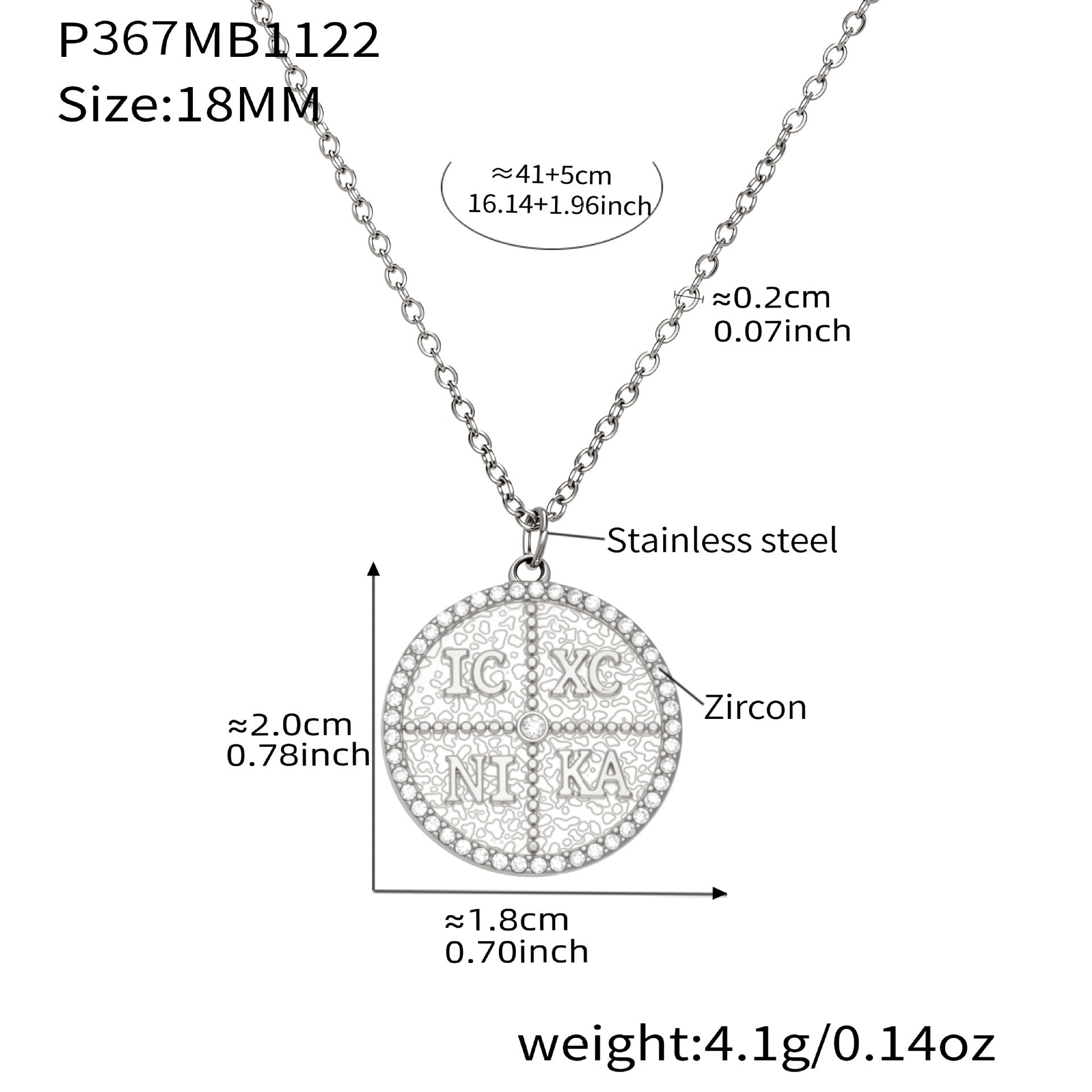 316L Stainless Steel Pave Zircon Initial Disc Pendant Necklace - Image 5