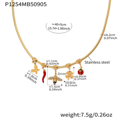 316L Stainless Steel Pave Zircon Interchangeable Charm Choker Necklace - Image 4