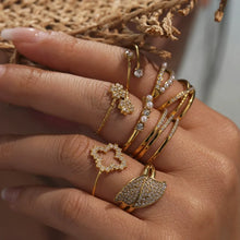 316L Stainless Steel Pave Zircon Statement Ring Set - Image 1