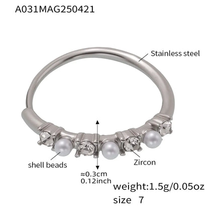 316L Stainless Steel Pave Zircon Statement Ring Set - Image 10