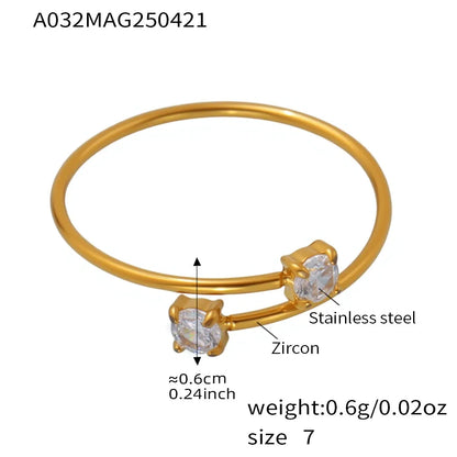 316L Stainless Steel Pave Zircon Statement Ring Set - Image 13