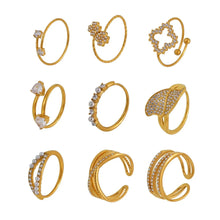 316L Stainless Steel Pave Zircon Statement Ring Set - Image 4