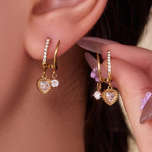316L Stainless Steel Pave Zirconia Charm Huggies - Image 4