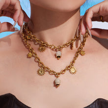 316L Stainless Steel Paved Zircon Bell Charm Bracelet and Necklace - Image 12